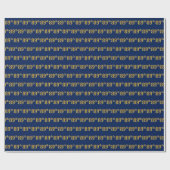 Papier Cadeau Blue, Faux Gold 89e (Quatre-vingt-neuvième) (Plat)