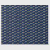 Papier Cadeau Blue, Faux Gold 89e (Quatre-vingt-neuvième) (Plat)