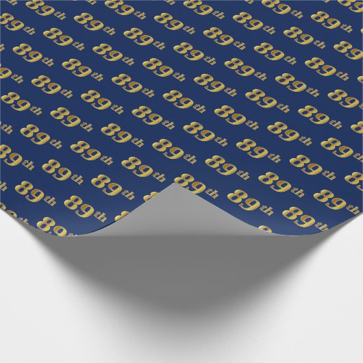 Papier Cadeau Blue, Faux Gold 89e (Quatre-vingt-neuvième) (Coin)