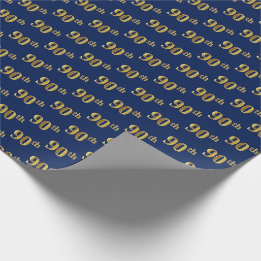 Papier Cadeau Blue, Faux Gold 90e (Ninetieth) (Coin)