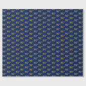 Papier Cadeau Blue, Faux Gold 91st (Quatre-vingt-onze) (Plat)