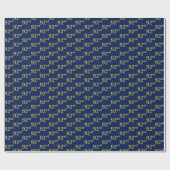 Papier Cadeau Blue, Faux Gold 92e (Quatre-vingt-dix-deuxième) (Plat)
