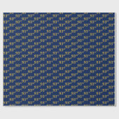 Papier Cadeau Blue, Faux Gold 93e (Quatre-vingt-treize) (Plat)