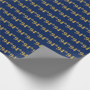 Papier Cadeau Blue, Faux Gold 94e (Quatre-vingt-quatorzième)