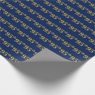 Papier Cadeau Blue, Faux Gold 95e (Quatre-vingt-quinze)