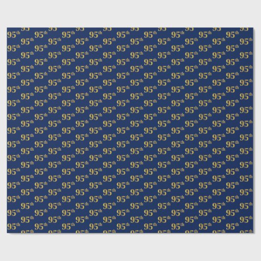 Papier Cadeau Blue, Faux Gold 95e (Quatre-vingt-quinze) (Plat)