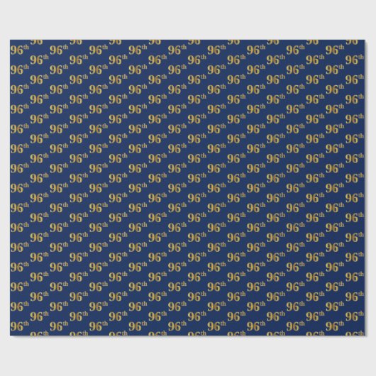Papier Cadeau Blue, Faux Gold 96e (Quatre-vingt-seizième) (Plat)