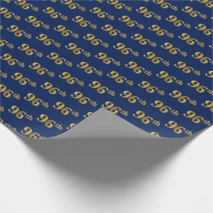 Papier Cadeau Blue, Faux Gold 96e (Quatre-vingt-seizième)