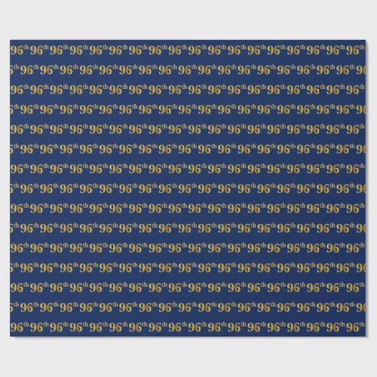Papier Cadeau Blue, Faux Gold 96e (Quatre-vingt-seizième) (Plat)