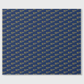 Papier Cadeau Blue, Faux Gold 97th (Quatre-vingt-dix-septième) E (Plat)