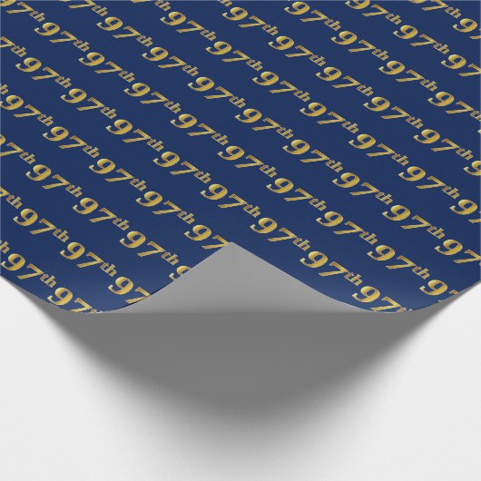 Papier Cadeau Blue, Faux Gold 97th (Quatre-vingt-dix-septième) E (Coin)