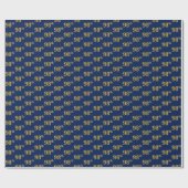Papier Cadeau Blue, Faux Gold 98e (Quatre-vingt-dix-huitième) (Plat)