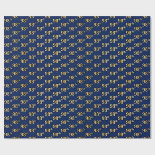 Papier Cadeau Blue, Faux Gold 98e (Quatre-vingt-dix-huitième) (Plat)