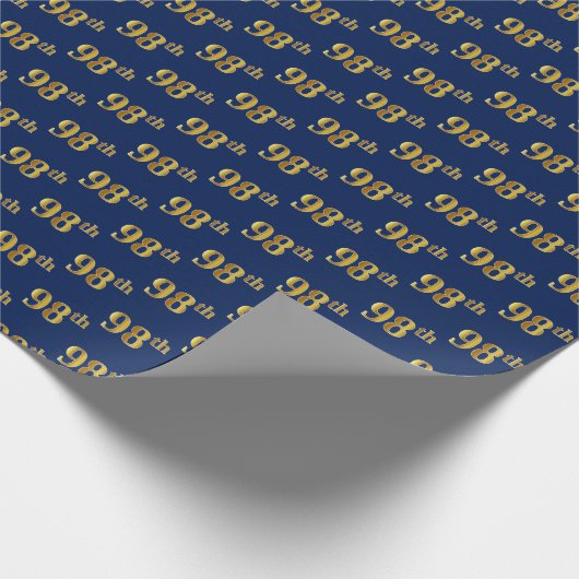 Papier Cadeau Blue, Faux Gold 98e (Quatre-vingt-dix-huitième) (Coin)