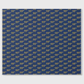 Papier Cadeau Blue, Faux Gold 99e (Quatre-vingt-dix-neuvième) (Plat)