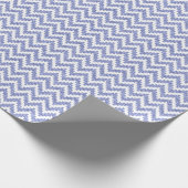 Papier Cadeau Blue Faux Parties scintillant & White Ikat Chevron (Coin)