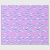 Papier Cadeau Blue fish on lilac (Plat)