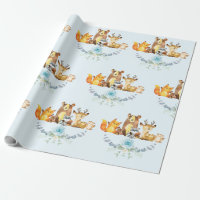 Blue Floral Woodland Baby Boy Shoy 1er Anniversair