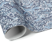 Papier Cadeau Blue Fox Rabbit Forêt animale Gros Bois Motif (Coin rond)