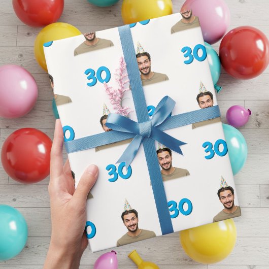 Papier Cadeau Blue Funny Face Gift Wrapping Paper for Men