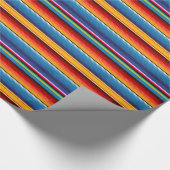 Papier Cadeau Blue Gold Red Sarape mexicaine (Coin)