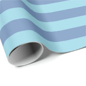 Papier Cadeau Blue/Gray and Pastel Blue Stripes (Coin rond)