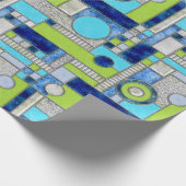 Papier Cadeau Blue Green Art Deco (Coin)