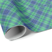 Papier Cadeau Blue Green Plaid Motif Pays Cadeau (Coin rond)