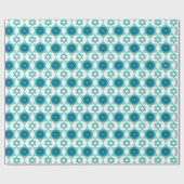 Papier Cadeau Blue Green Star de David Motif (Plat)