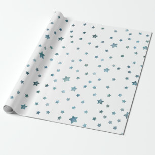 Papier Cadeau Blue Green Stars