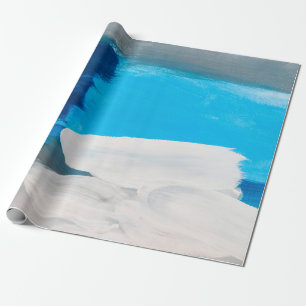 Papier Cadeau Blue, Grey and White Abstract Art Painting backgro