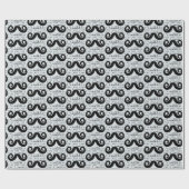 Papier Cadeau Blue Grey Black Funny Humor I Mustache (Plat)