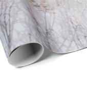 Papier Cadeau Blue Grey Blue Jay Oiseaux Forêt Arbres Art (Coin rond)