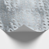 Papier Cadeau Blue Grey Marbre Argent Coeurs de pierre Confetti (Coin)