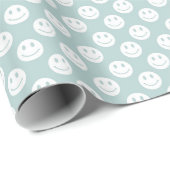 Papier Cadeau Blue Happy Faces Anniversaire (Coin rond)
