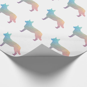 Papier Cadeau Blue Heeler Chien race Silhouette Geo Pastel