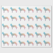 Papier Cadeau Blue Heeler Chien race Silhouette Geo Pastel (Plat)