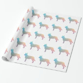 Papier Cadeau Blue Heeler Chien race Silhouette Geo Pastel (Déroulé)