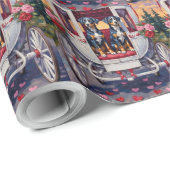 Papier Cadeau Blue Heeler Dog Valentine's Day (Coin rond)