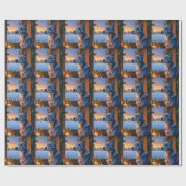 Papier Cadeau Blue Heeler With Christmas Lights Holiday (Plat)