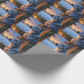 Papier Cadeau Blue Heeler With Christmas Lights Holiday (Coin)