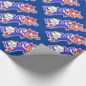 Papier Cadeau Blue Home Run Baseball (Coin)