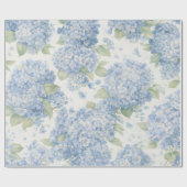 Papier Cadeau Blue Hydrangea Bouquet Gift Wrap (Plat)