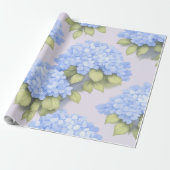 Papier Cadeau Blue Hydrangea Floral Wrap Roll – Boutique (Déroulé)