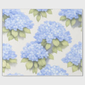 Papier Cadeau Blue Hydrangea Floral Wrapping Paper (Plat)