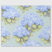 Papier Cadeau Blue Hydrangea Floral Wrapping Paper (Plat)