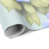 Papier Cadeau Blue Hydrangea Floral Wrapping Paper (Coin rond)