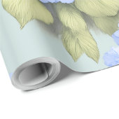 Papier Cadeau Blue Hydrangea Floral Wrapping Paper – Boutique (Coin rond)