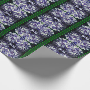 Papier Cadeau Blue Hydrangea Petals Personnalisé