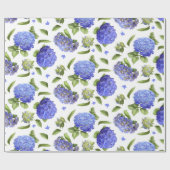 Papier Cadeau Blue Hydrangeas (Plat)